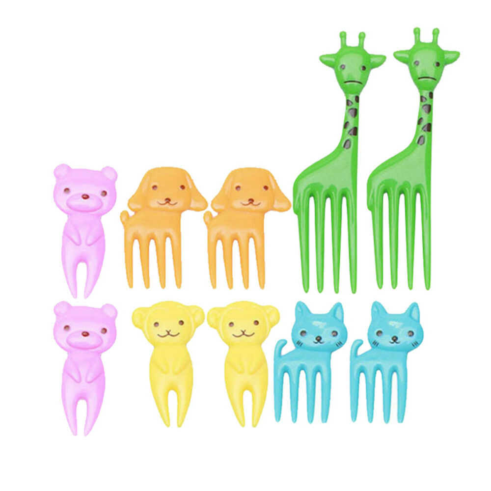 Bento Cute Animal Food Fruit Picks Forks Lunch Box Accessory Decor Tool 10pcs HS