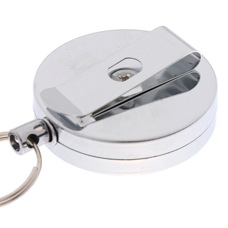 Retractable Pull Key Ring ID Badge Lanyard Name Tag Card Holder Belt ClipY1