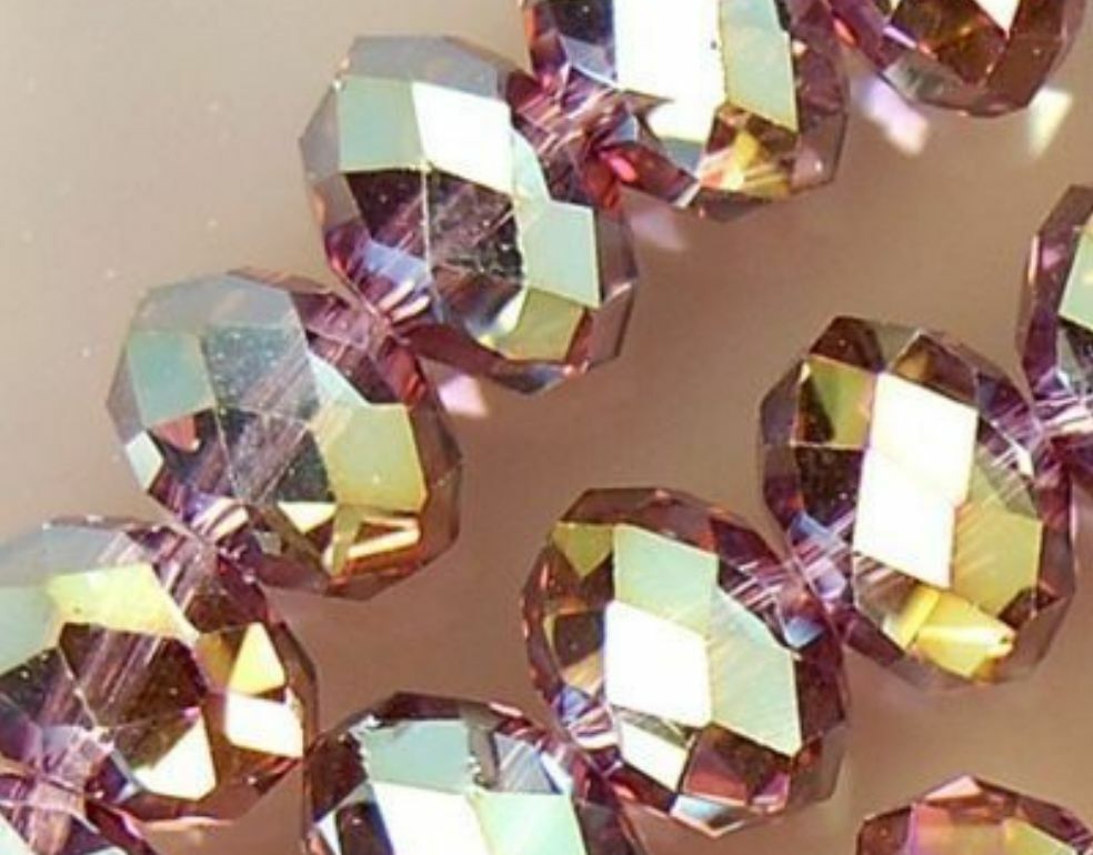 3X4mm Purple Multicolor Natural Crystal Beads 300PCS