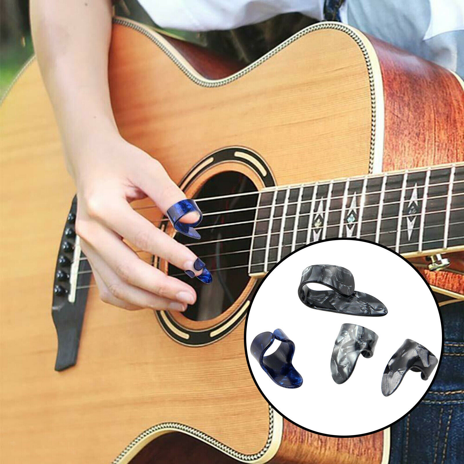 1Set Finger Picks Thumb Picks Guitar Picks Xmas Gifts for Music Lovers