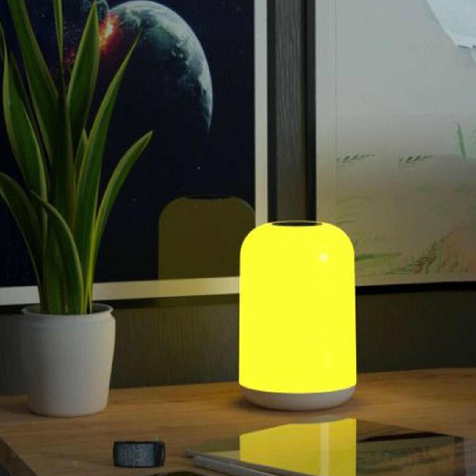 Bedside Table Lamp LED Night Light Dimmable Touch Control USB Rechargeable