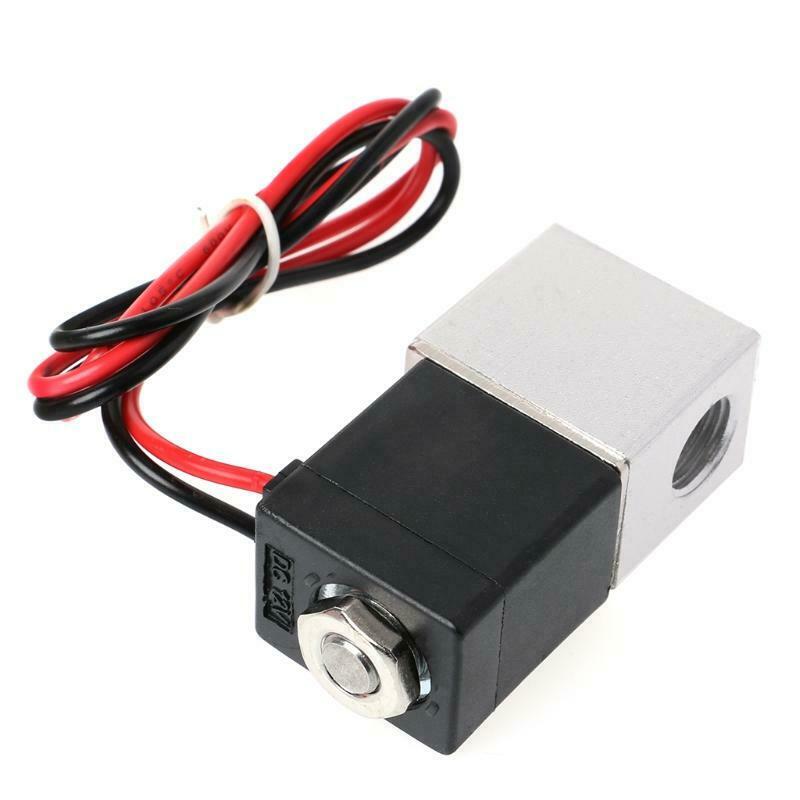 1/4" DC 12V 2 Way Normally Closed Pneumatic Aluminum Electric Solenoid Air Valve