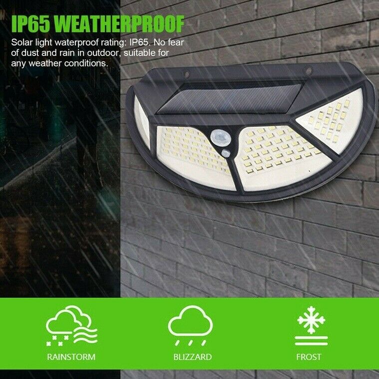 102 LED Solar Wall Light Outdoor Garden Lamp Yard Waterproof PIR Motion Sensor