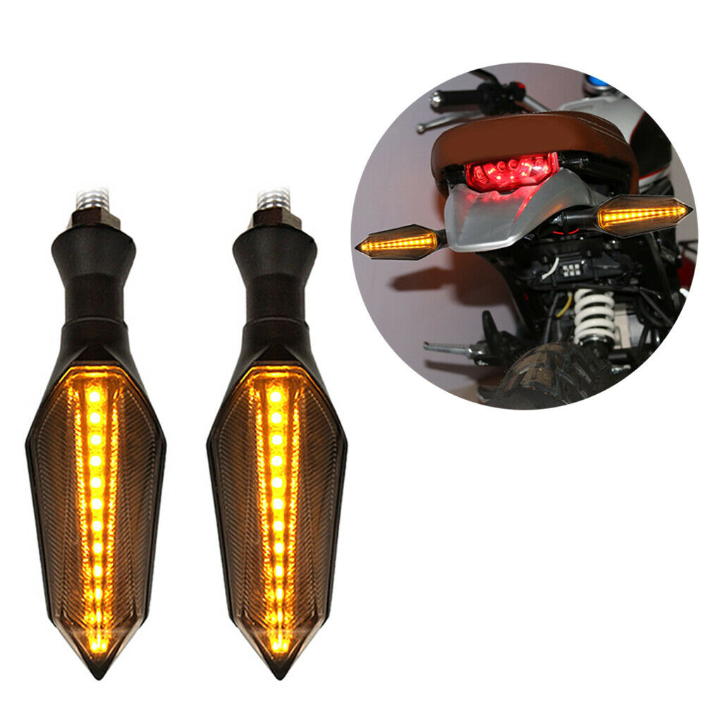 2X 2pcs Motorcycle LED Turn Signal Indicator Light Lamp Sweeping Sequential