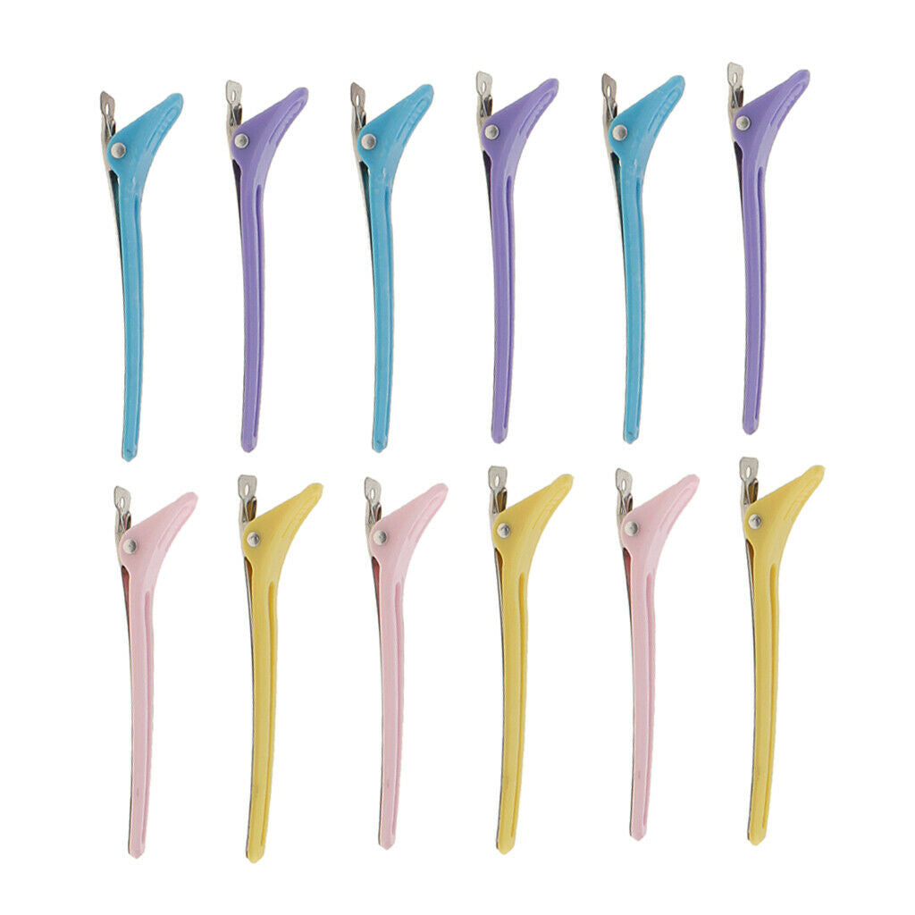 12pcs Set Compartment Clamps Hairdressing Compartment Clip Clamps Hair Clips,