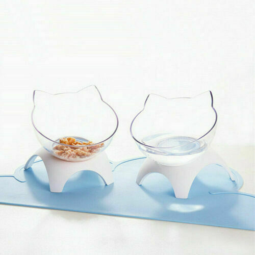 Simple Raised Pet Bowl Cat Dog Feeder Food Water Elevated Lifted Stand Bowls XC