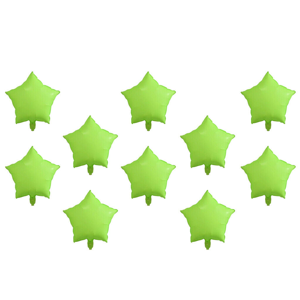 10 Pieces Foil Frosted Pentagram Balloon Wedding Birthday Party Decor Green
