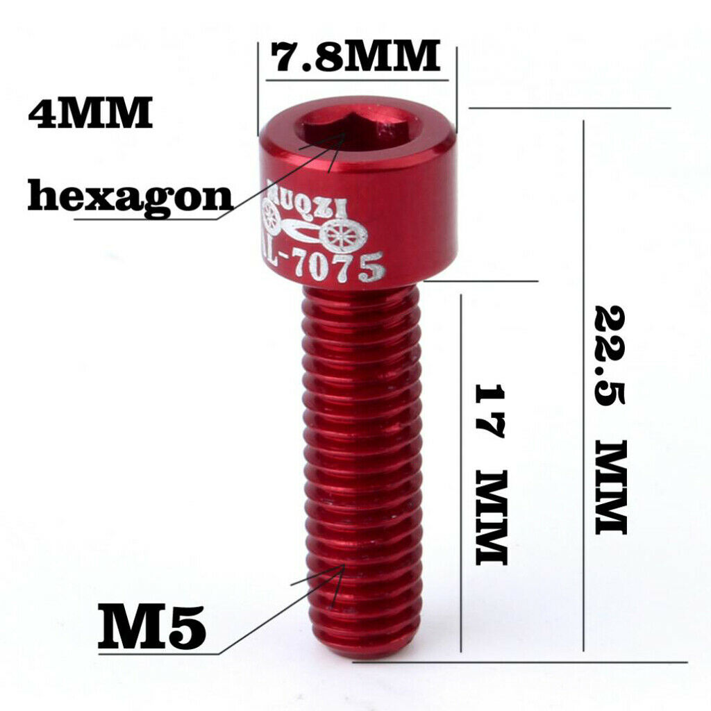 16Pcs CNC Aluminum Alloy Road Bike M5x17mm Bicycle Handlebar Stem Bolts