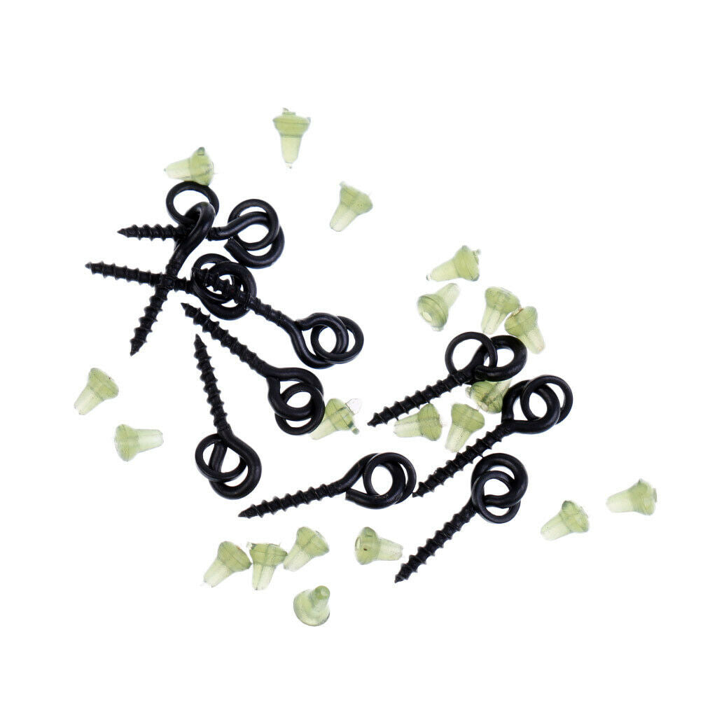 40x Hook Stops Beads Carp Chod Rigs Threaded Boilie & 20pcs Bait Screws