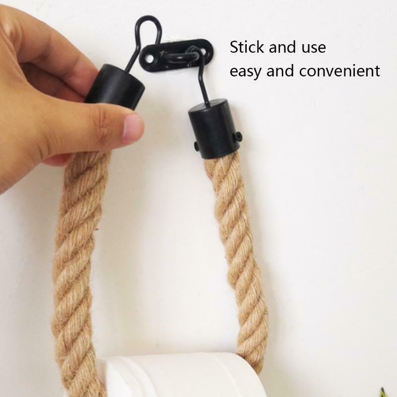 Nordic Style Handmade Towel Hanging Rope Tissue Holder Home Decor Towel Rack