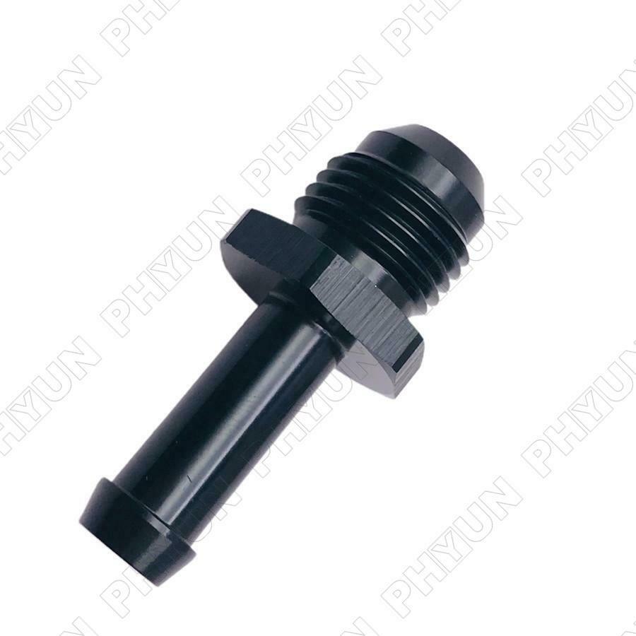 Black Aluminum Fuel Lines -6 AN Male Flare to 5/16" Hose Barb Adapter Fitting