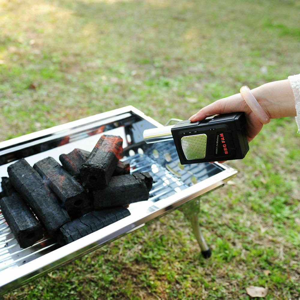 Portable Electric Barbecue BBQ Fan Air Blower Fire Bellows Camping Cooking