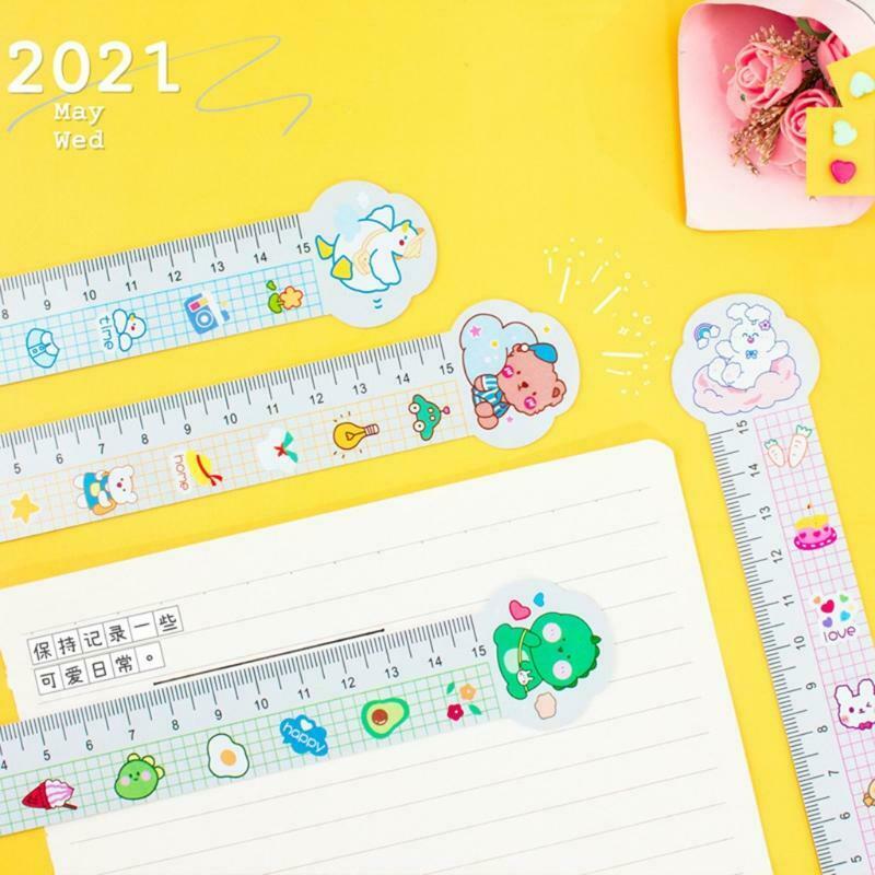 2 Pcs/Pack Cute Magnetic Ruler Very Flexible Cartoon Magnetic Bookmark for Kidsk