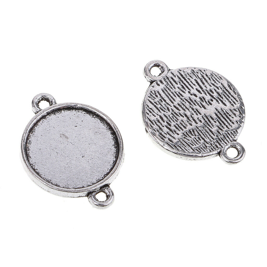 50x Double Bail Blank Cabochon Connector Setting Base DIY Necklace Findings