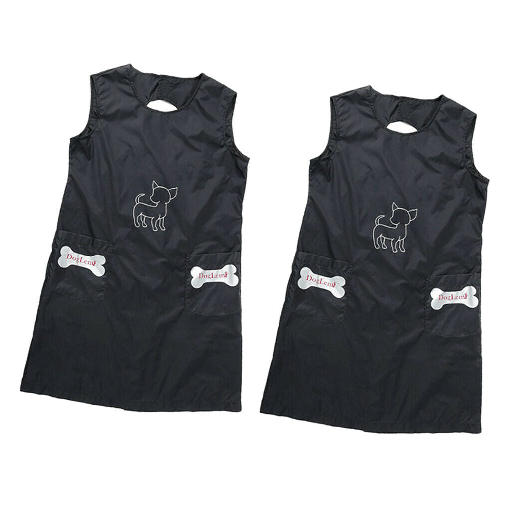 2x Pet Grooming Apron Pet Shop Workwear Smocks for Dog Cat Hairdressing Size_M