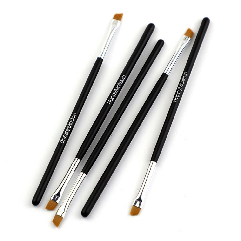 5Pcs Eyebrow Inclined Flat Angled Brush Eyeliner Eyeshadow Eye Brow Makeup Tool~