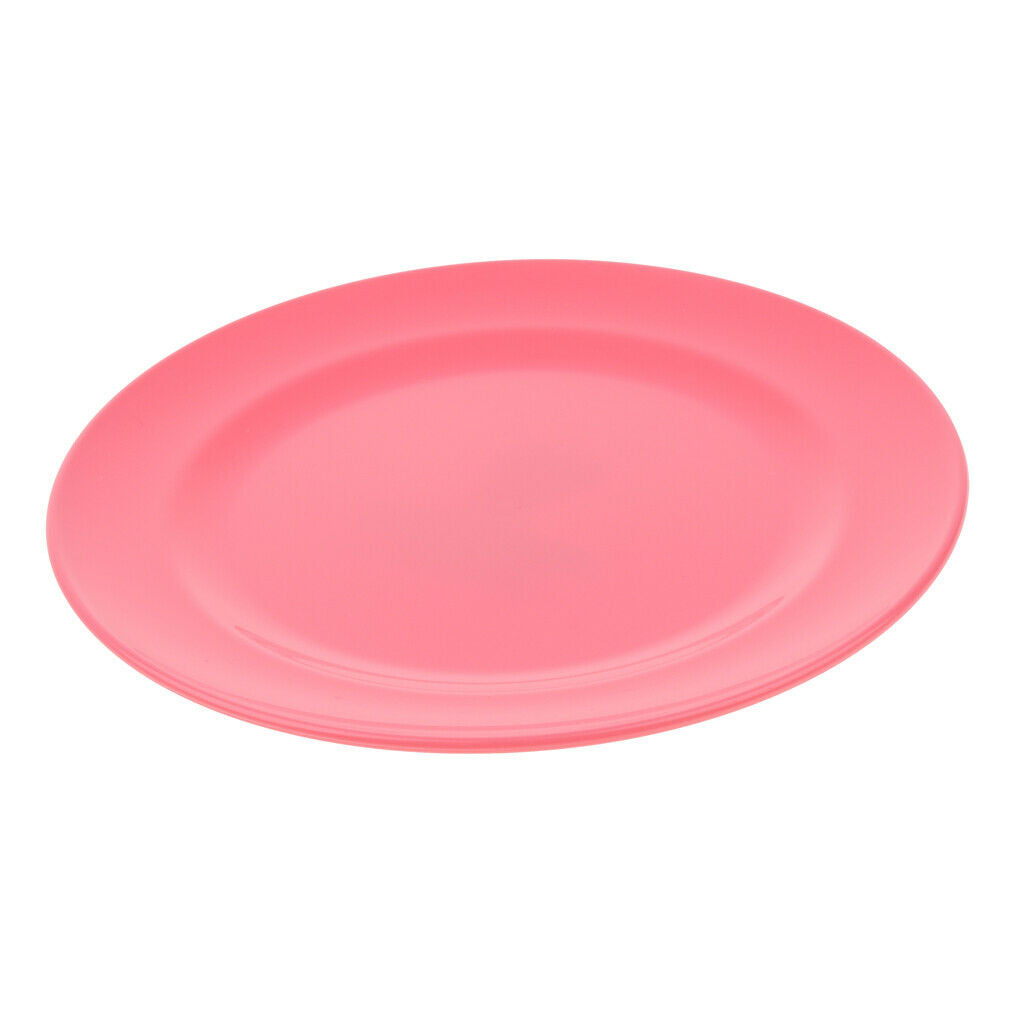 2pcs Plates Set Food Container Dishes Camping Outdoor Storage Bowl Pink
