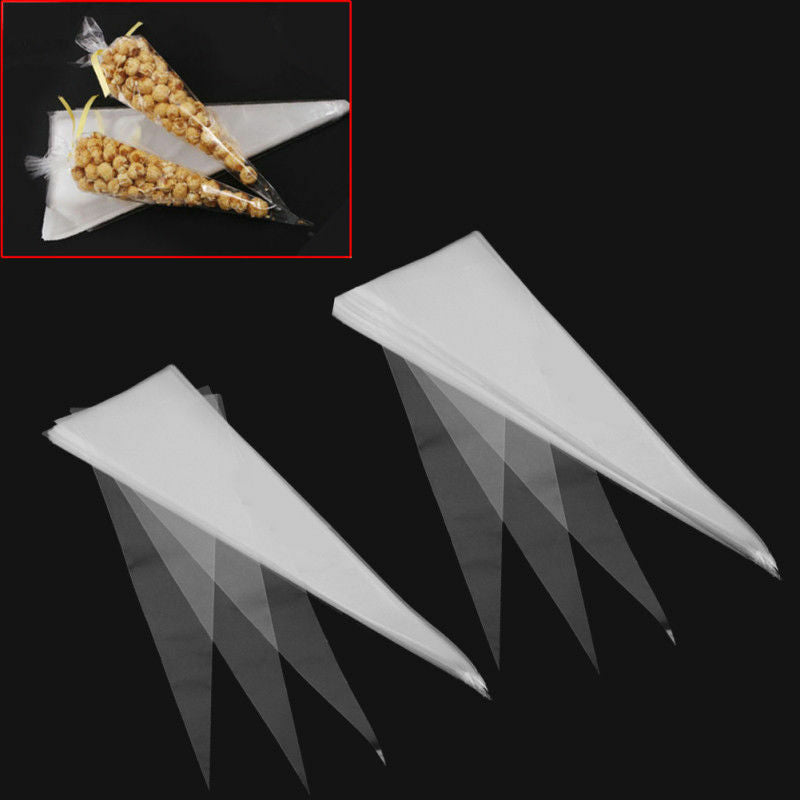 Clear Cellophane CELLO CONE BAGS - Party Candy GIFT Treat Bags Wedding Favors