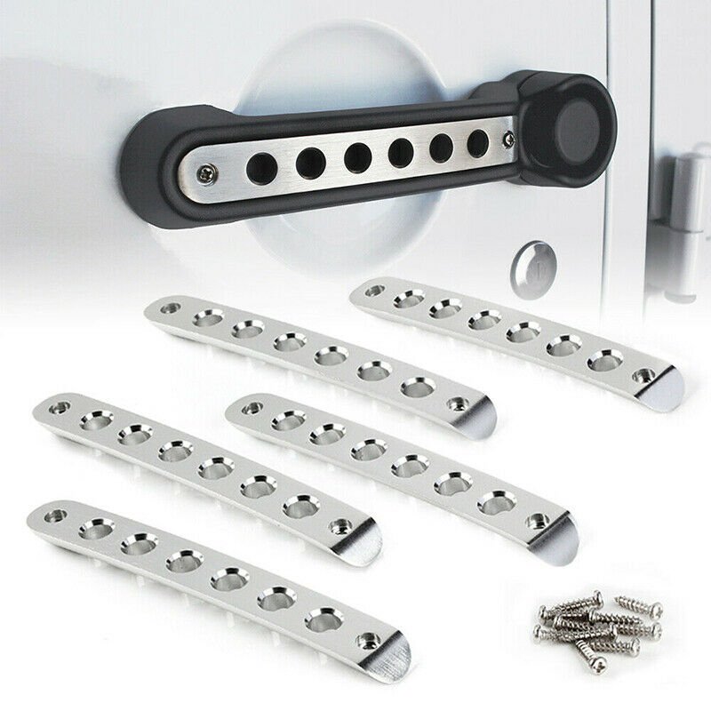 5PC Door Grab Handle Bar Inserts Cover Trim w/Screws Fits JEEP Wrangler 2007-17