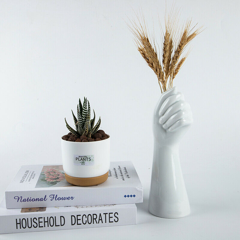 ceramics vase Nordic style Golden Hand Vase Flowers Modern Home Office Decor Qx