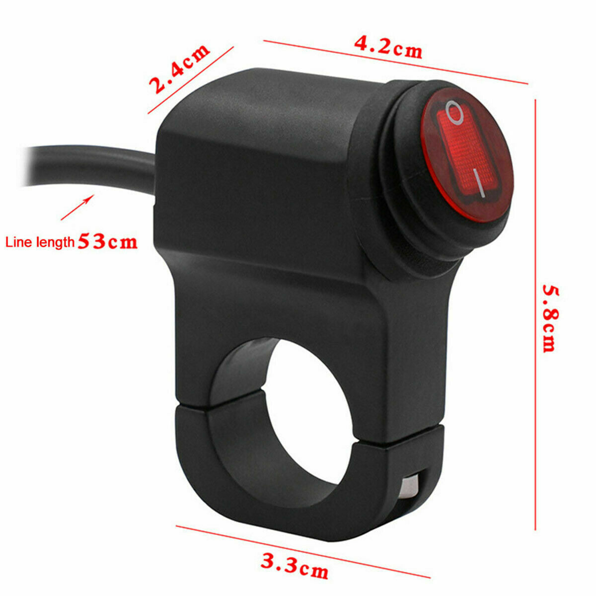 Motorcycle ATV Handlebar Headlight Fog Spot light 12V On Off Switch Waterproof