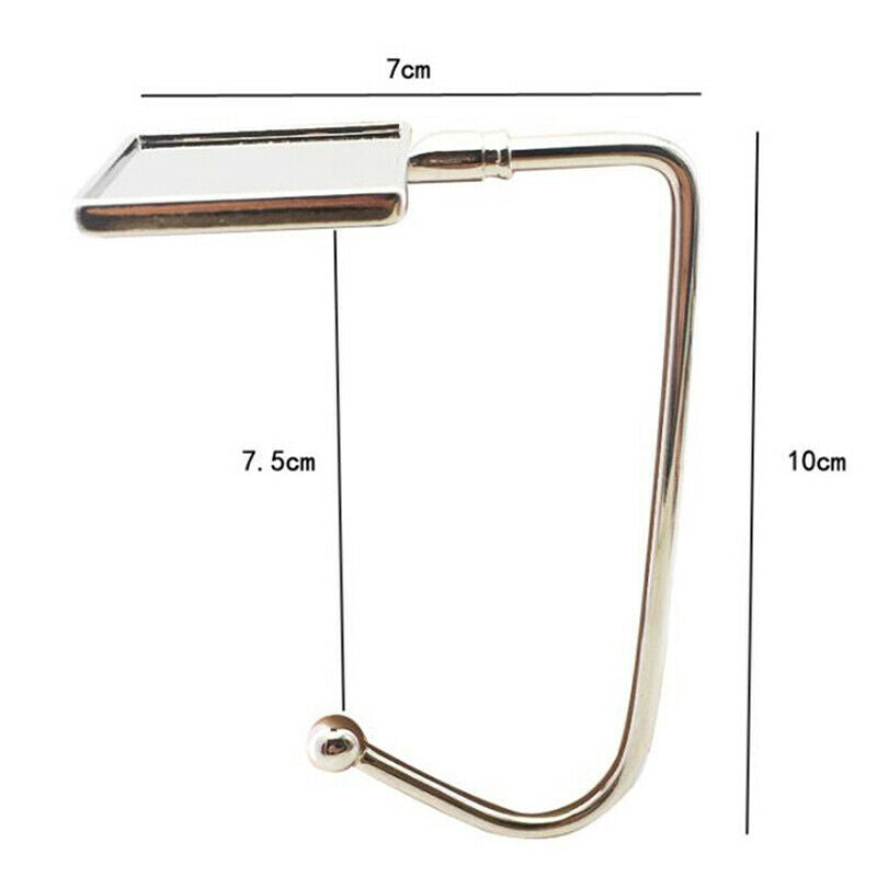1Pc Square Metal Hanger Hook Holder Folding Bag Handbag Hook Portable Table BDA