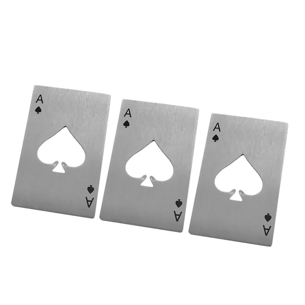 Pack of 3 Creative Poker Card Ace of Spades Beer Cover Lid Bottle Opener