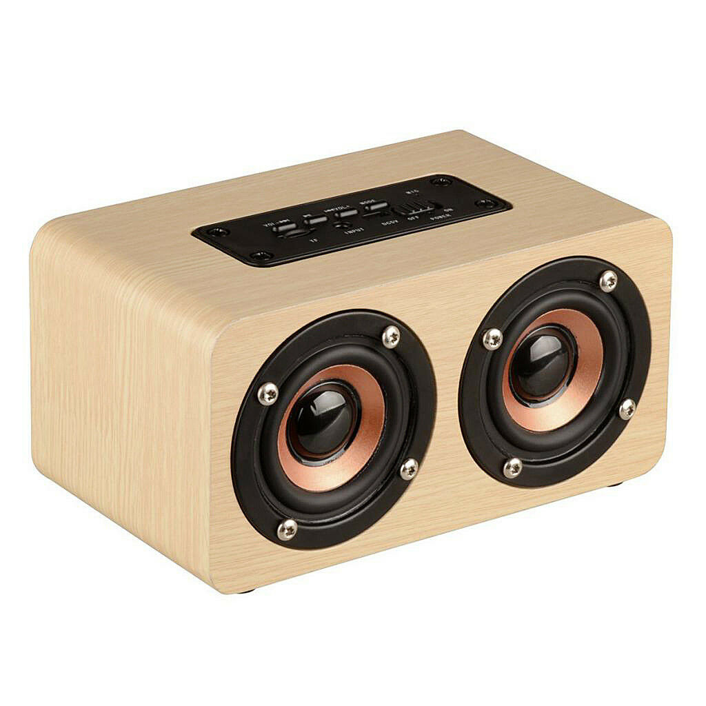Fashion Style Wood Portable Wireless Bluetooth Speaker 3.5mm AUX Audio