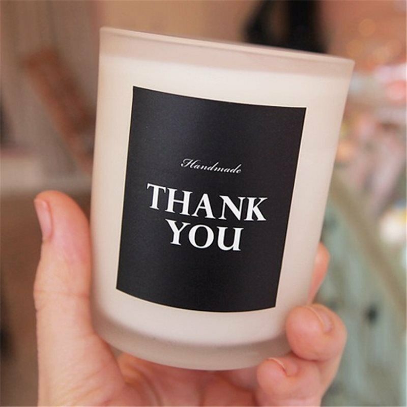 90Pcs Rectangle Black Handmade Thank You Cake Packaging Sealing Kraft Sti.l8
