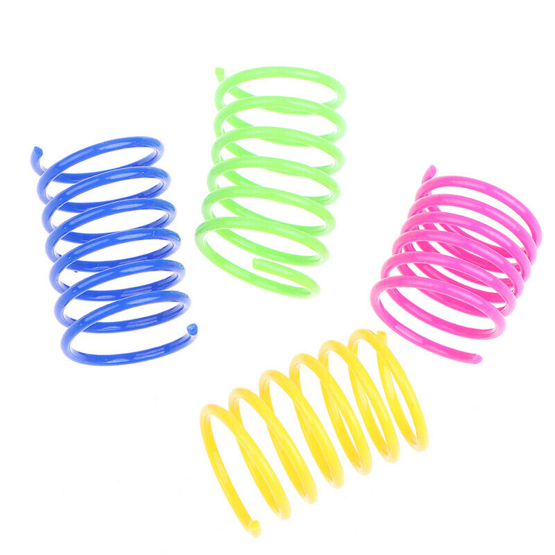 Colorful Cat Spring Toys Plastic Springs Cat Play Toys For Cat Pet Access.l8