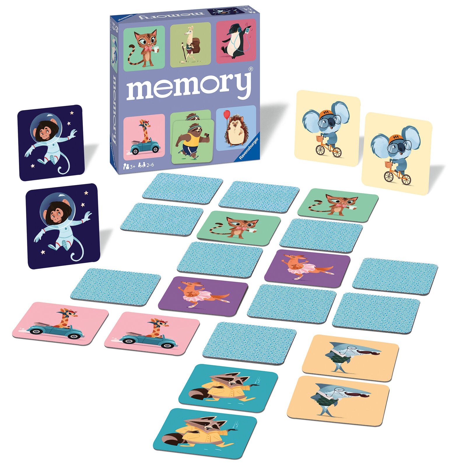 20614 Ravensburger Happy Animals Large Memory Snap Match Game Children Age 3yrs+