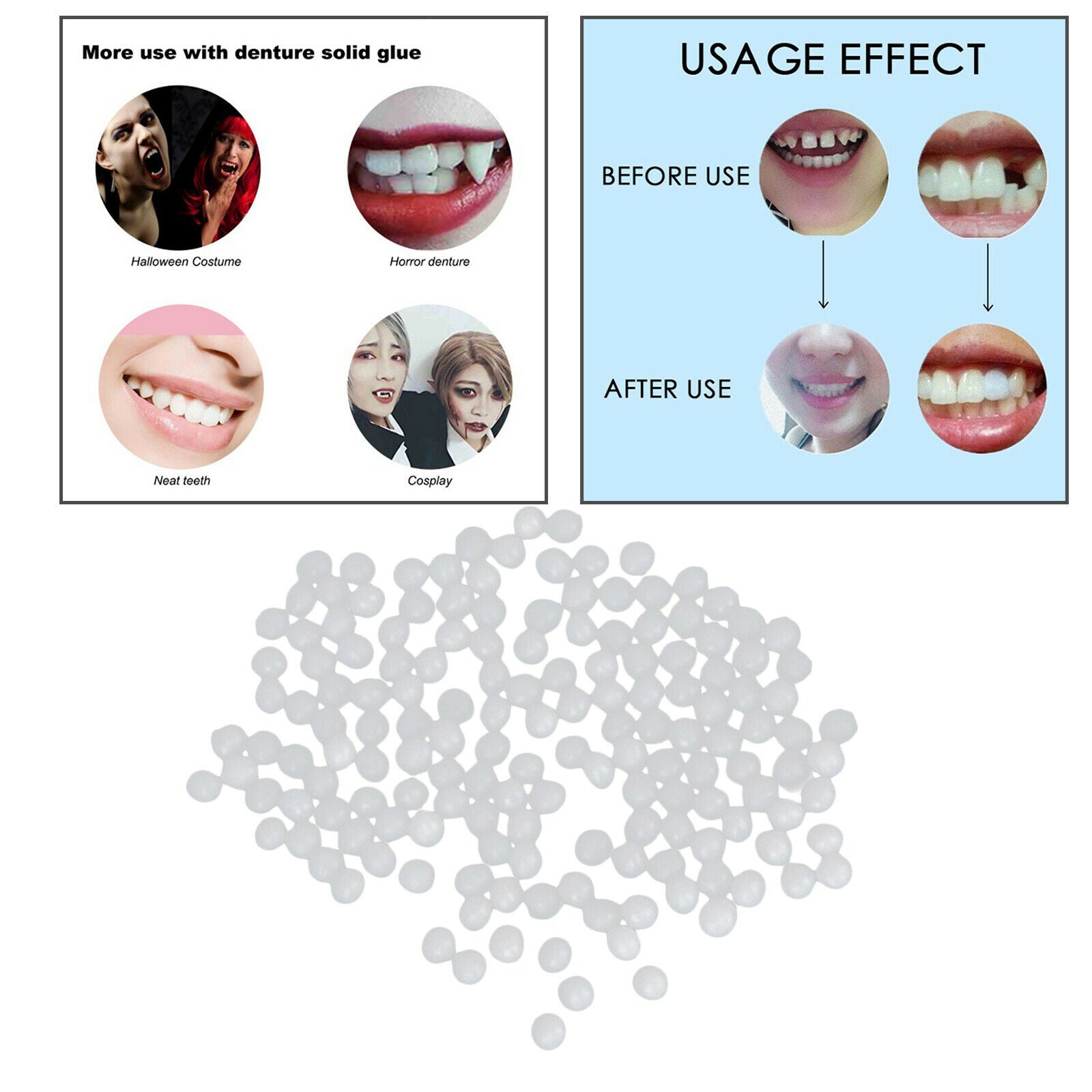 Thermal Beads Teeth Veneer Moldable Denture Temporary Tooth Repair Tools 5g