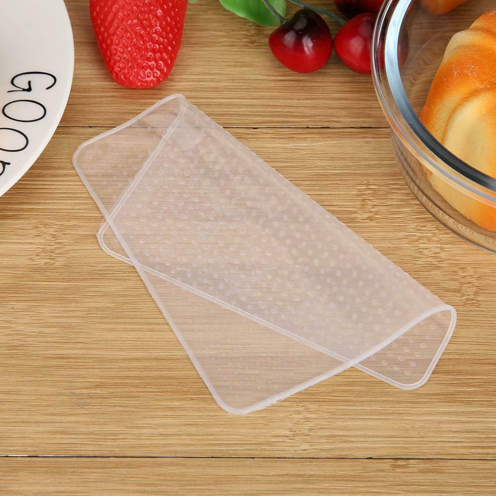 4pcs Multi-function Silicone Stretch Cling Film Saran Wrap Seal Bowl Cover @