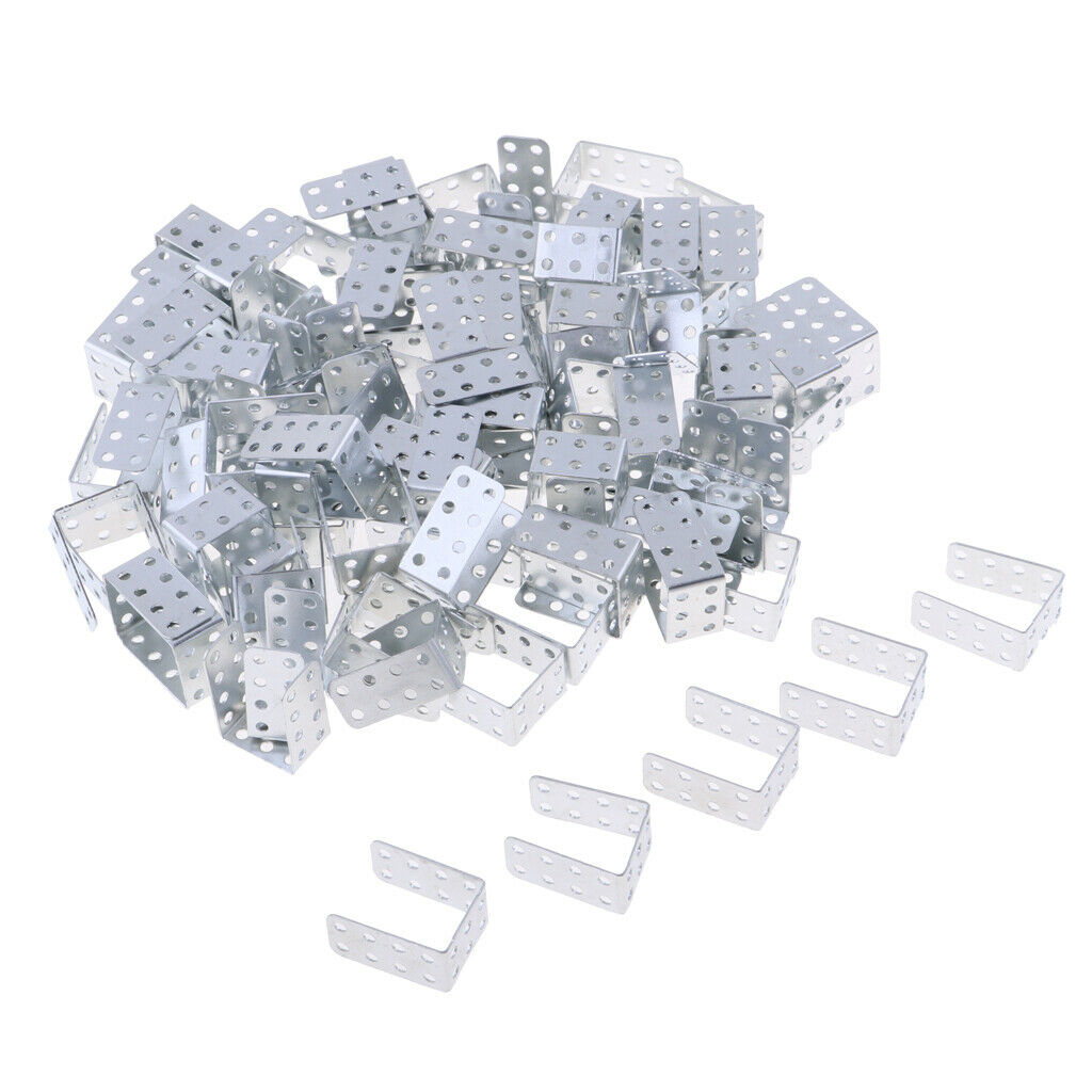 100 Pieces Double Right Angle U-shaped 15mm Length Iron Corners Bracket