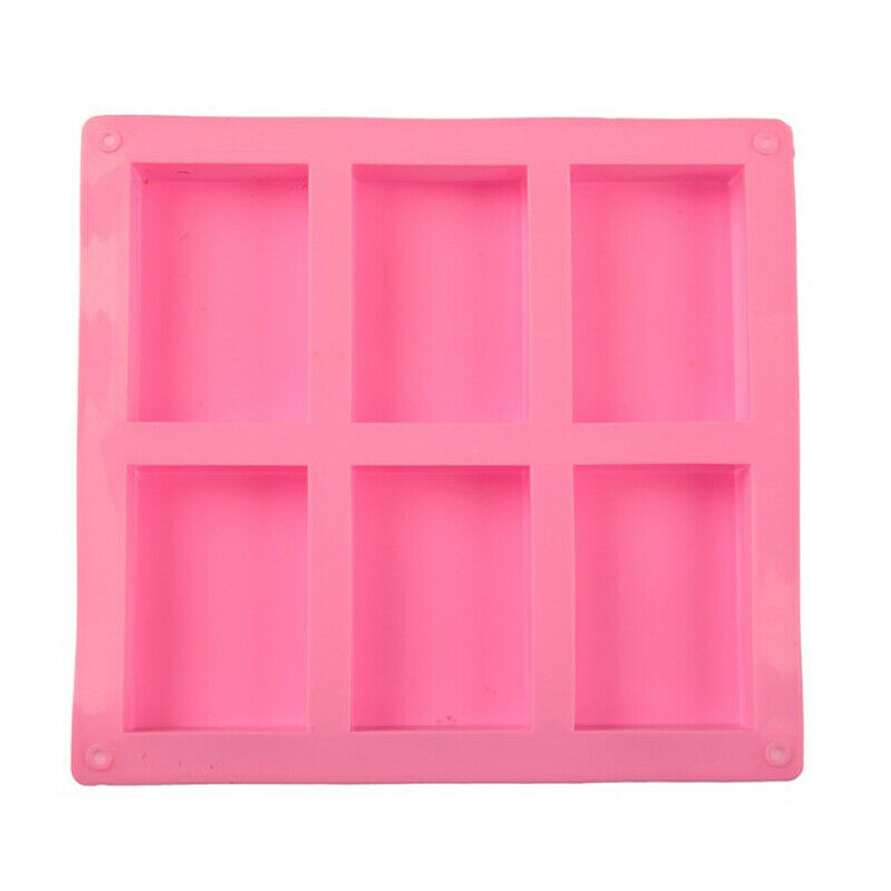 6 Cell Rectangular Silicone Soap Mold For Homemade Decorative Soap Making.l8