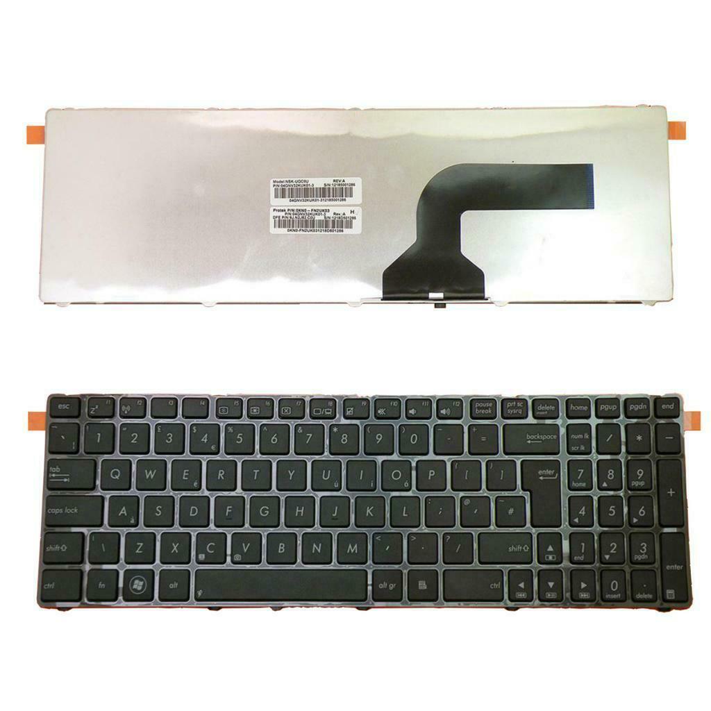For ASUS N53 N53T Standard UK English Layout Keyboard Black With Frame