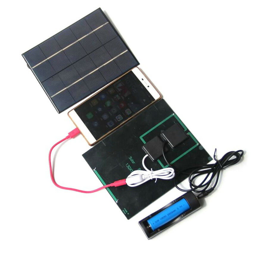 Travel Safety 5V 3.5W Solar Panel Charger Kit For Power Bank 18650 Battery