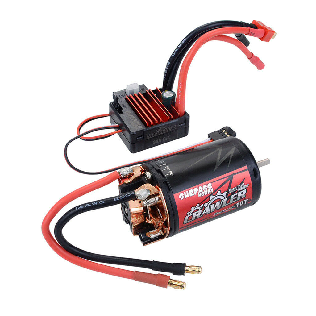 5-Slot 550 Brushed Motor & 80A Brushed ESC for RC 1/10 Axial SCX10 D90 D110
