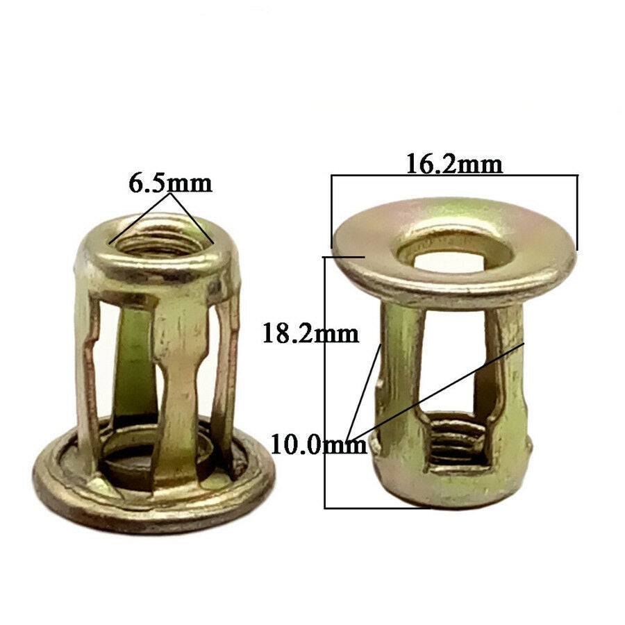20Pcs Metal Screw Base Clamp Car Trunk License Plate Install Fastener Clips 10mm