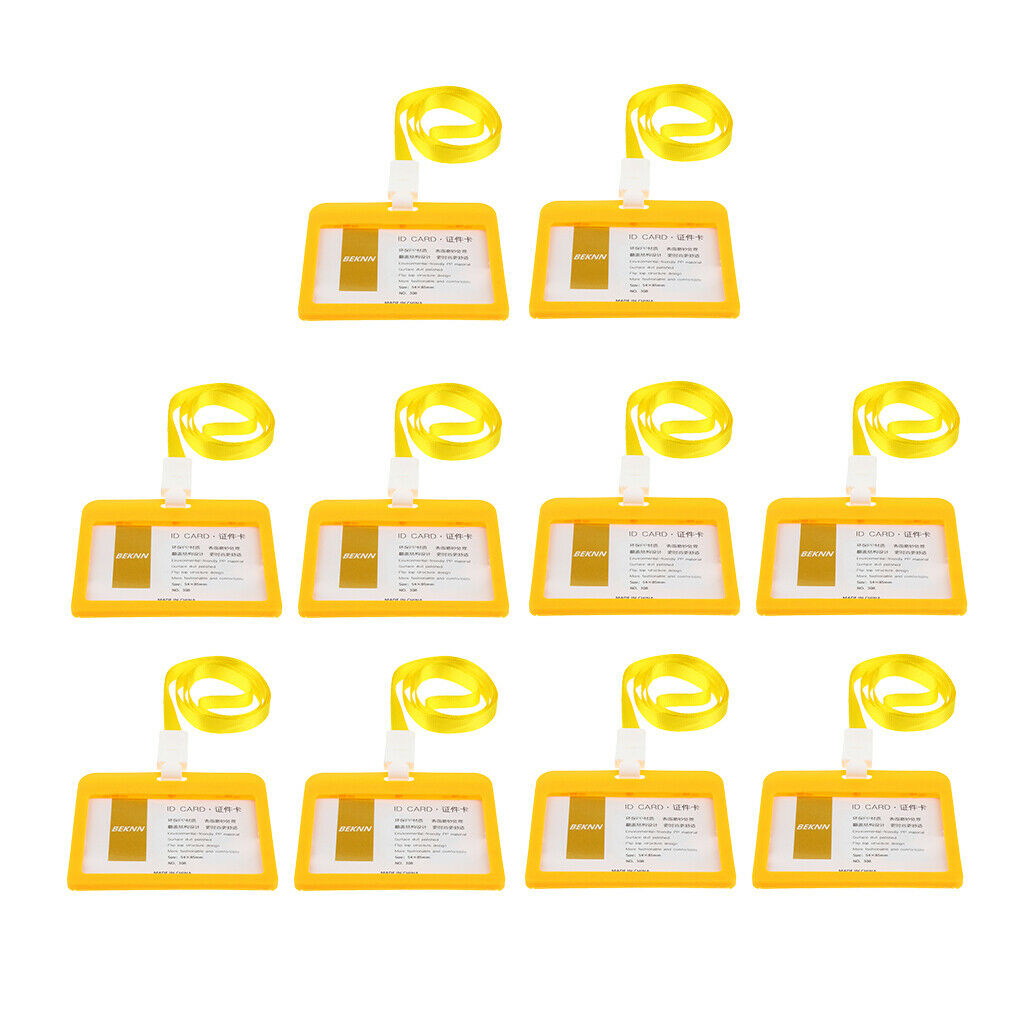 10x Badge Holder Identity Card Holder ID Badges Work Accessories - Yellow