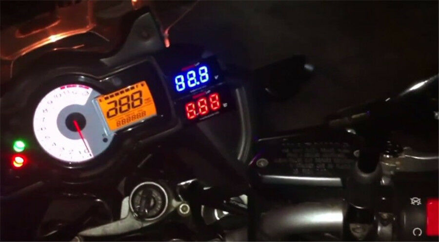 Blue LED Motorcycle Water Temp Temperature Gauge Thermometer For Racing Scooter