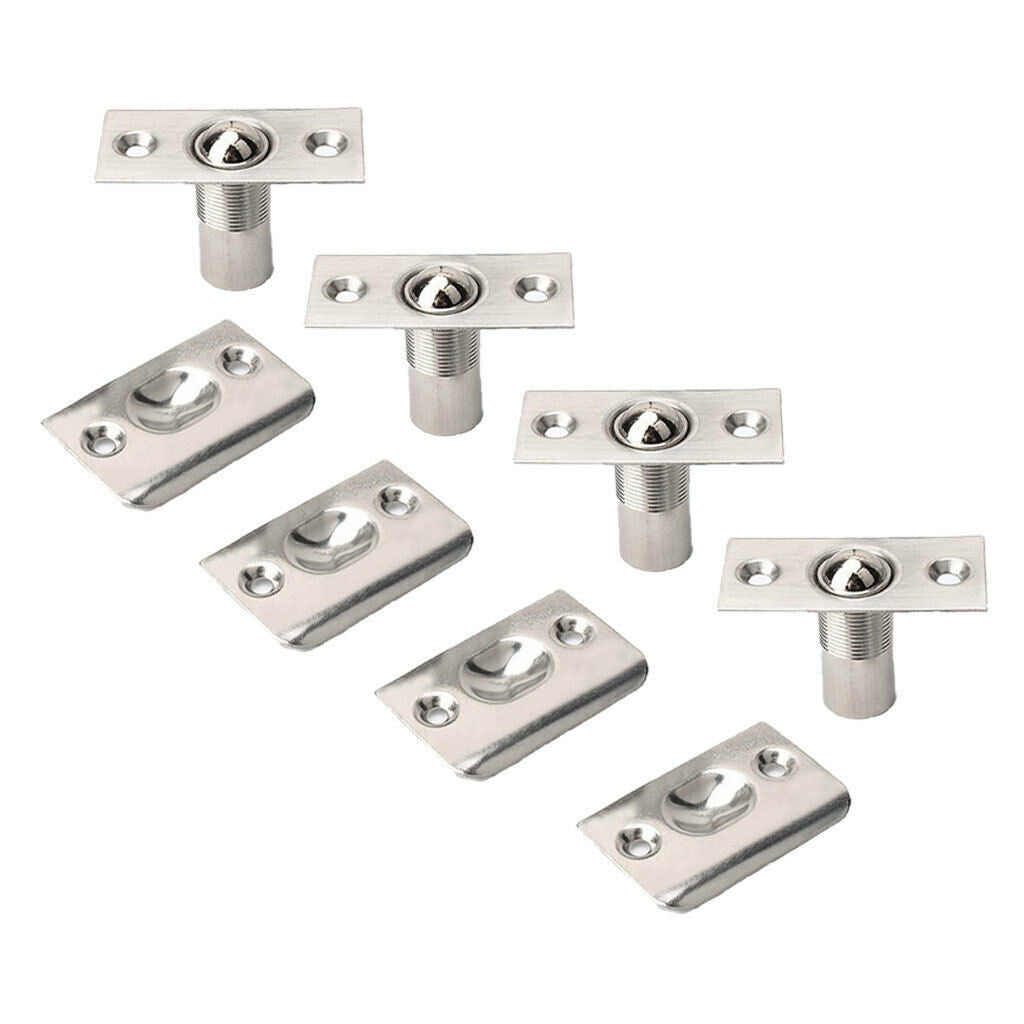 4x Stainless Steel Roller Ball Catch Mortice Lock Door Cupboard Spring Latch