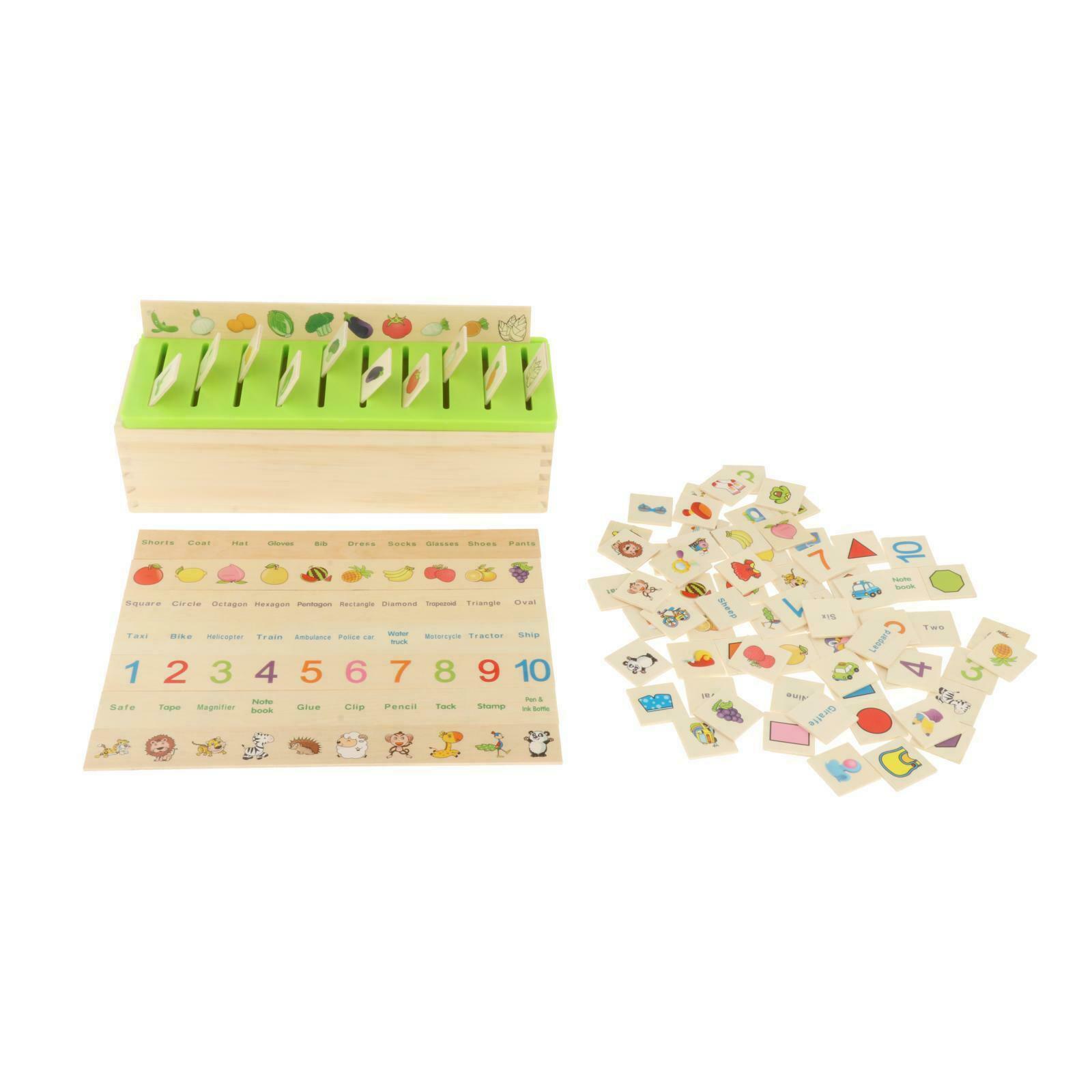Wooden Puzzle Sorting Toys w/ Sorting Lid Learning Game for Toddlers Kids