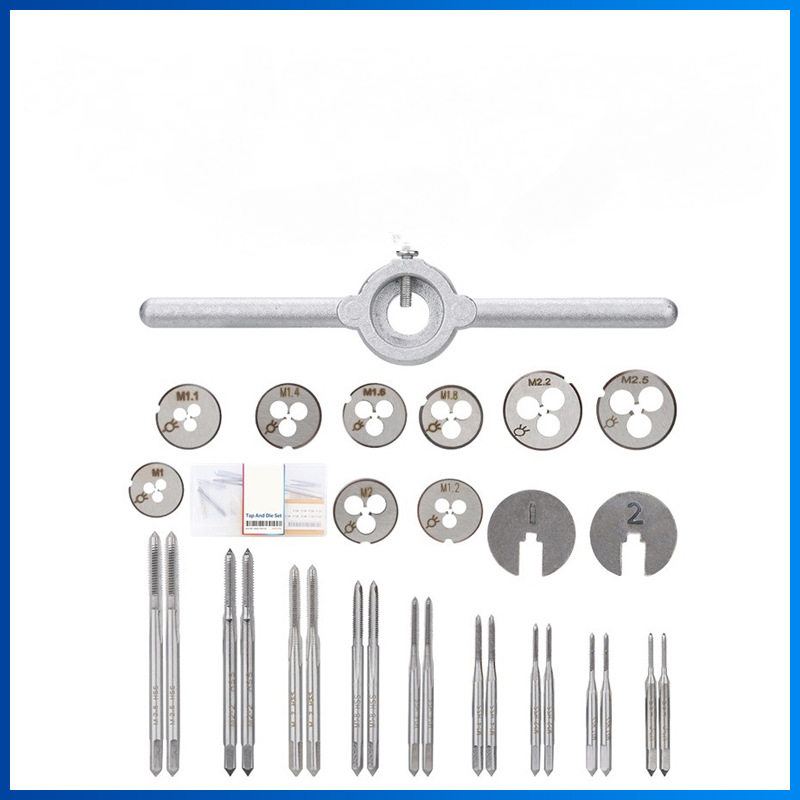New 31Pcs Metric Hand Tap, Round Cutter Male Threader Combo Set