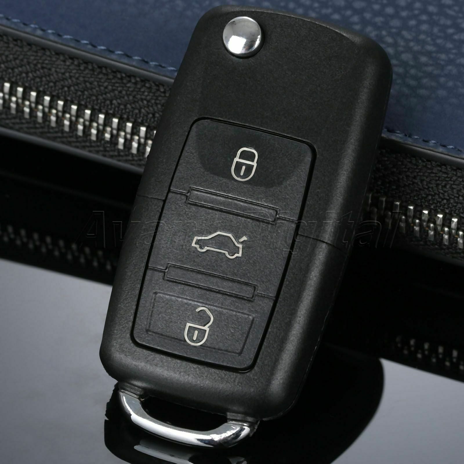3 Buttons Folding Flip Car Remote Key Shell Case For  Golf Passat Polo Bora