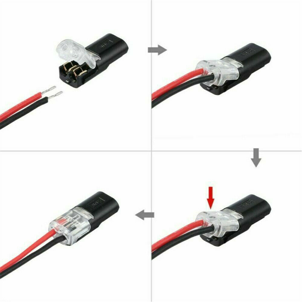 10 Set Car Waterproof Electrical Wire Cable Automotive Connector 2-Pin Way Plug