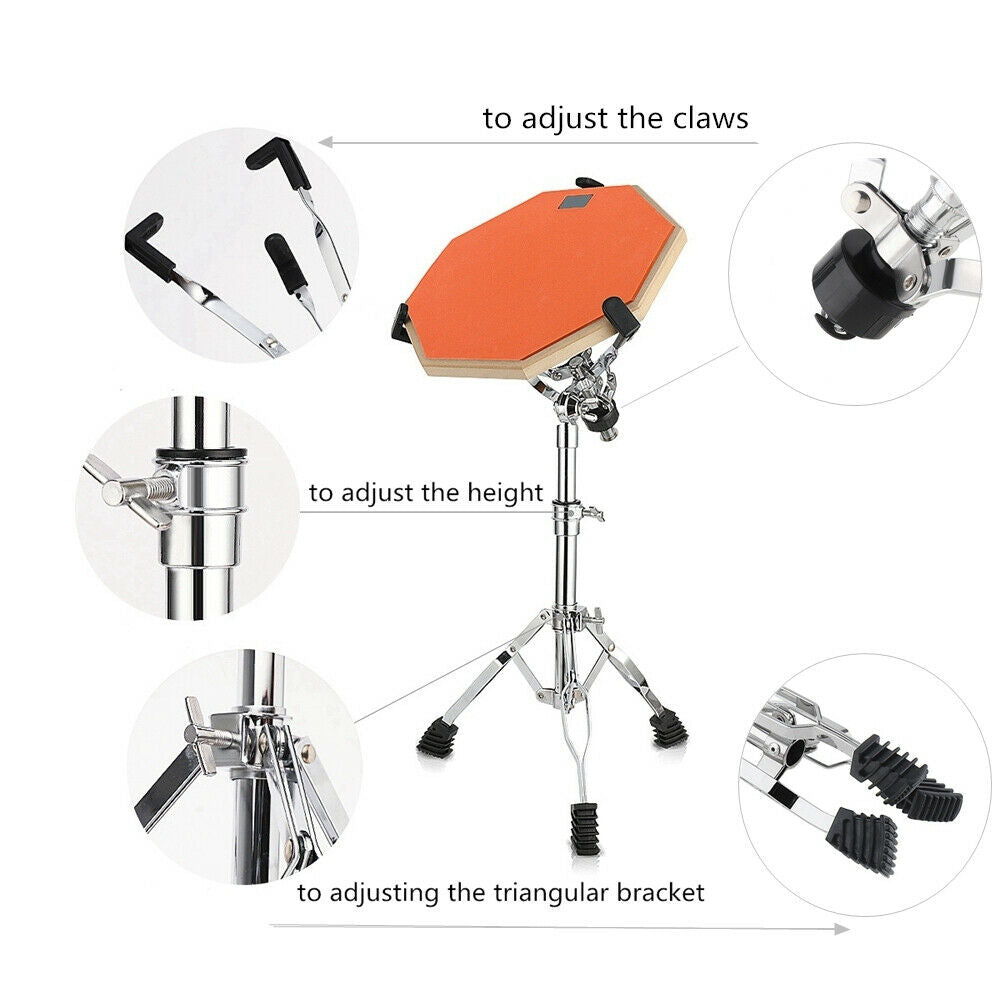 1 Set Drum Holder, 180°  Adjustable Frame Collapsible Drum Stand for Snare