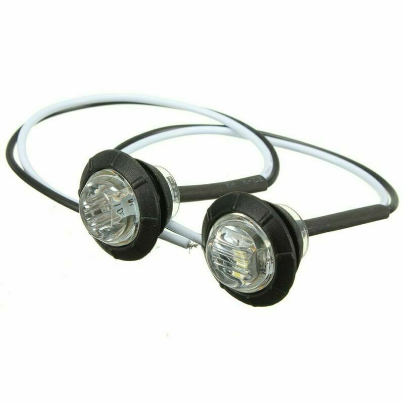 10X Smoked Round Side Marker lights 3/4"LED Bullet Light Truck Trailer White