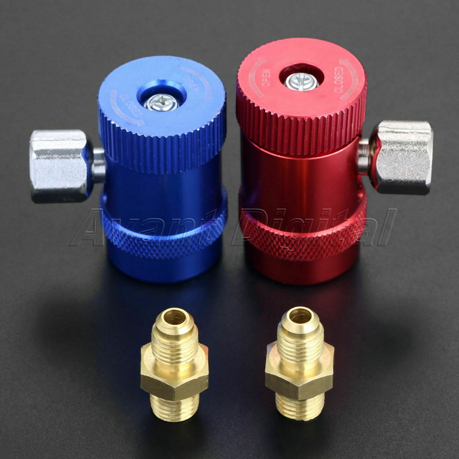 Pair  Quick Coupler High Low Side R1234YF A/C Air Conditioning Connector Adapter