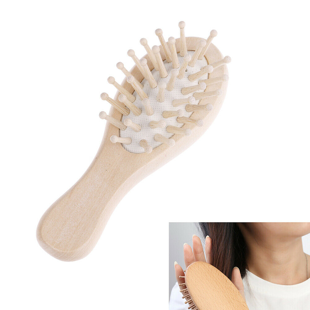 Wooden Hair Vent Brush Brushes Hair Care and Beauty SPA Massager Massage .l8